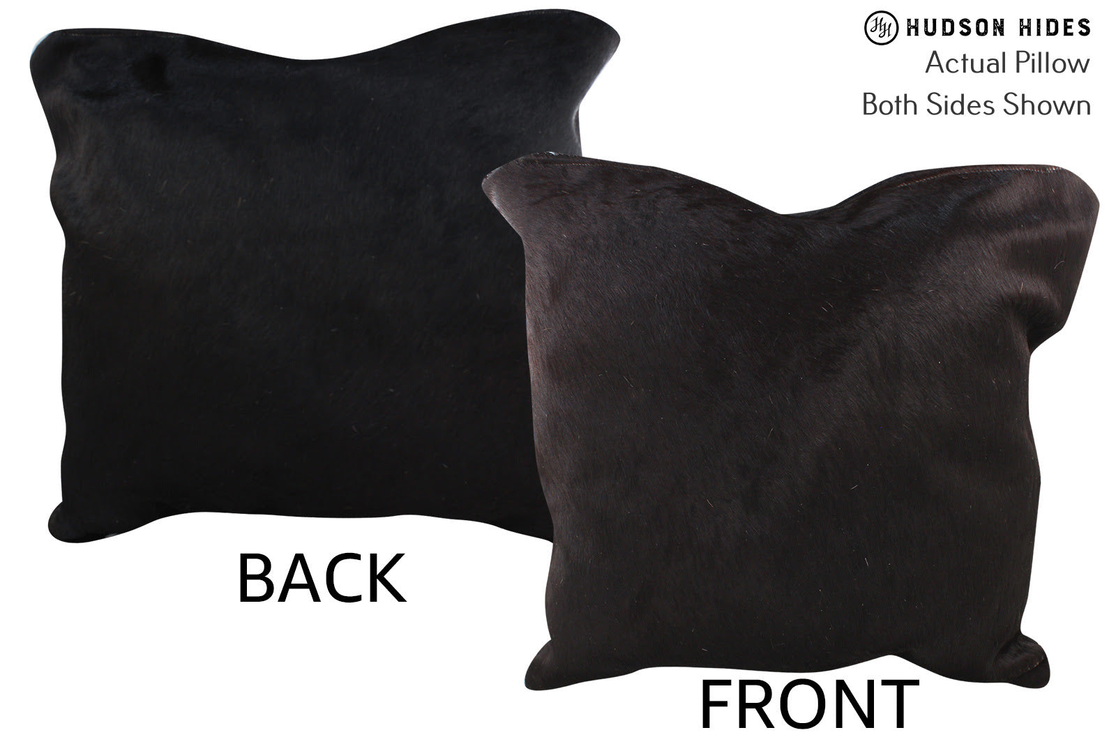 Solid Black Cowhide Pillow #76566