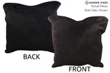 Solid Black 20"x20" Brazilian Cowhide Pillow #76566 by Hudson Hides