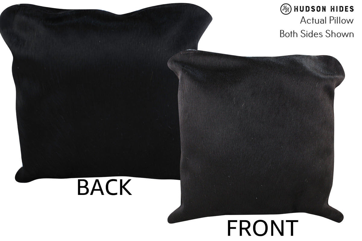 Solid Black Cowhide Pillow #76573