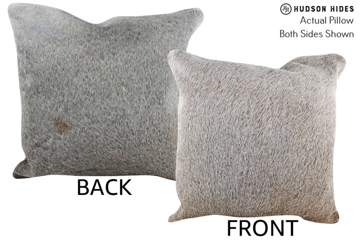 Grey         20"x20" Brazilian Cowhide Pillow #76578 by Hudson Hides