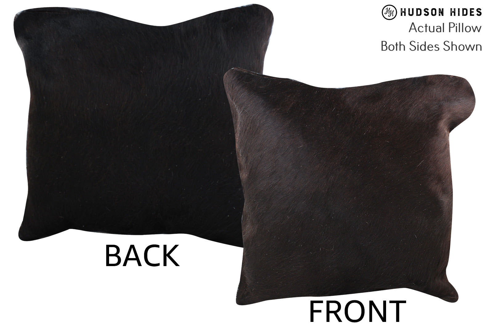 Solid Black Cowhide Pillow #76580