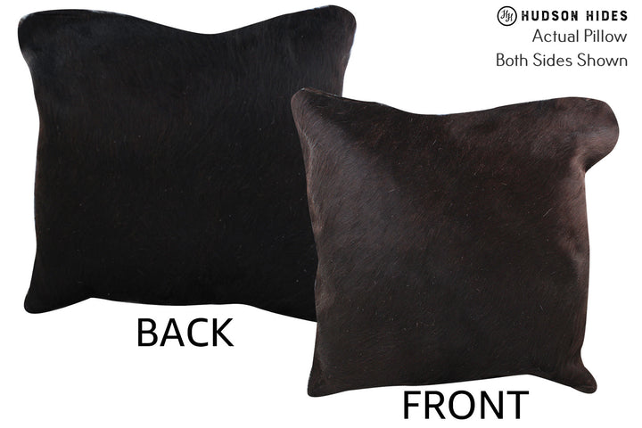 Solid Black 20"x20" Brazilian Cowhide Pillow #76580 by Hudson Hides