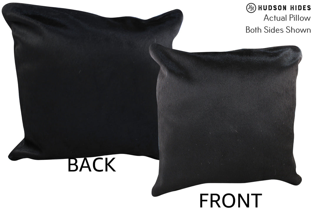 Solid Black Pillow 20"x20"#76587 by Hudson Hides