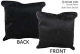 Solid Black 20"x20" Brazilian Cowhide Pillow #76592 by Hudson Hides
