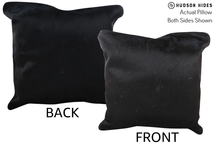 Solid Black 20"x20" Brazilian Cowhide Pillow #76592 by Hudson Hides