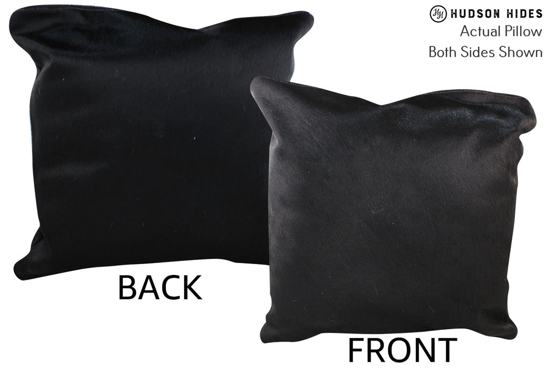 Solid Black Pillow 20"x20"#76597 by Hudson Hides