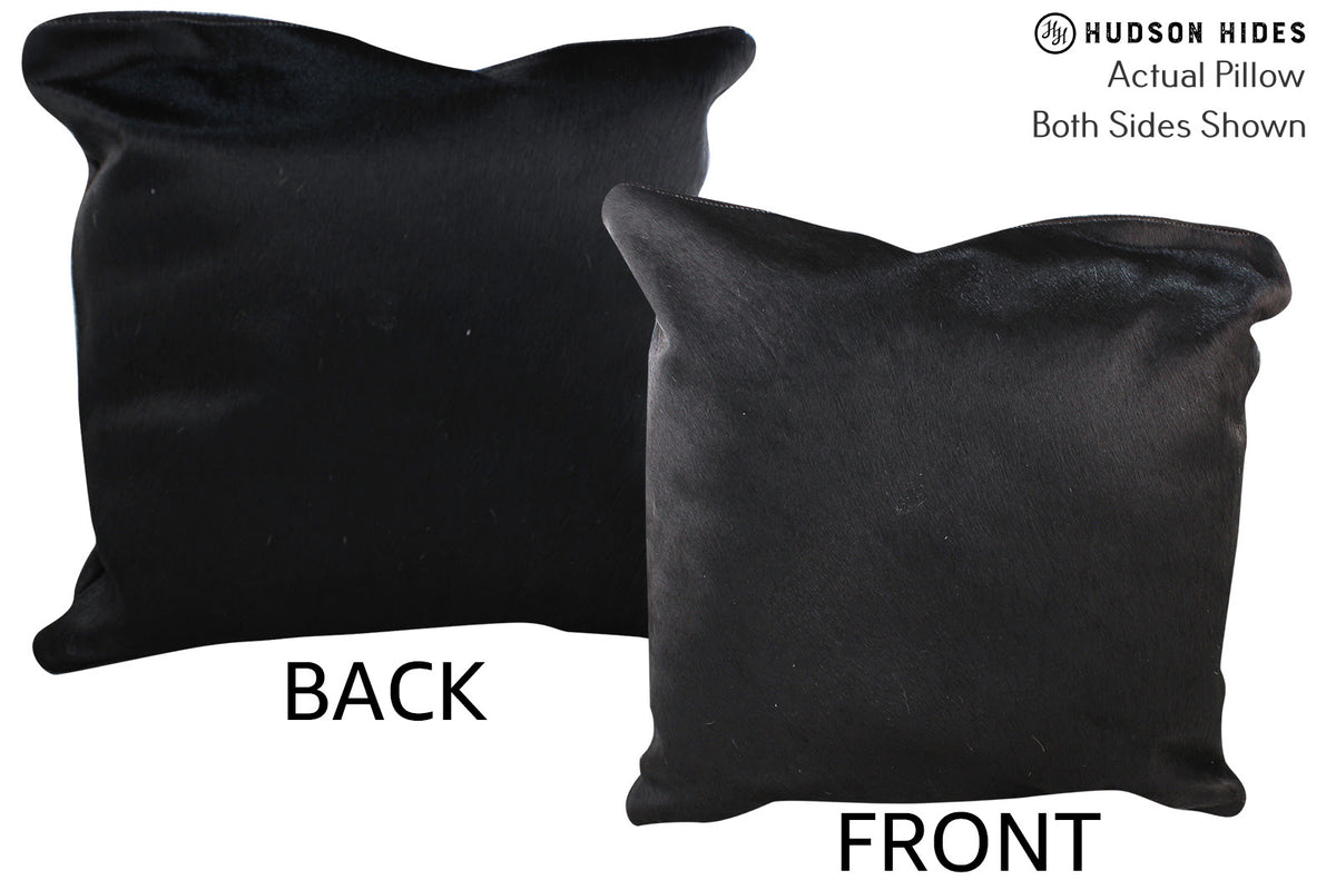 Solid Black Cowhide Pillow #76597