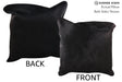 Solid Black 20"x20" Brazilian Cowhide Pillow #76611 by Hudson Hides