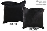 Solid Black 20"x20" Brazilian Cowhide Pillow #76611 by Hudson Hides