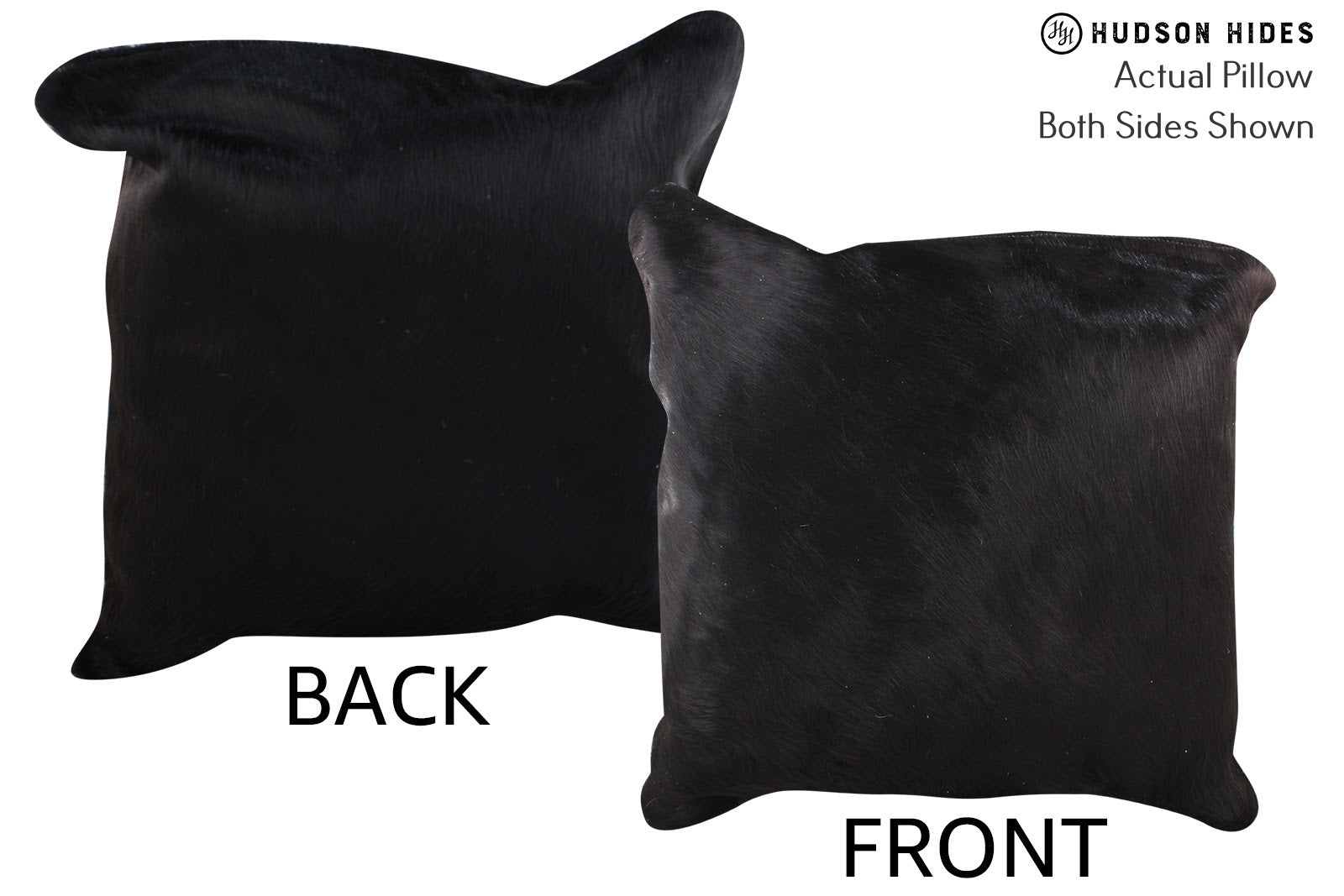 Solid Black Cowhide Pillow #76611