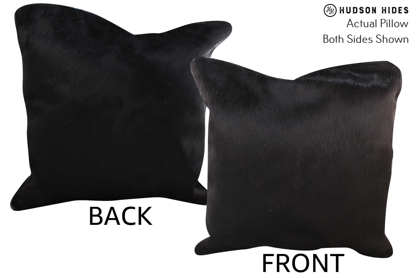 Solid Black Cowhide Pillow #76616