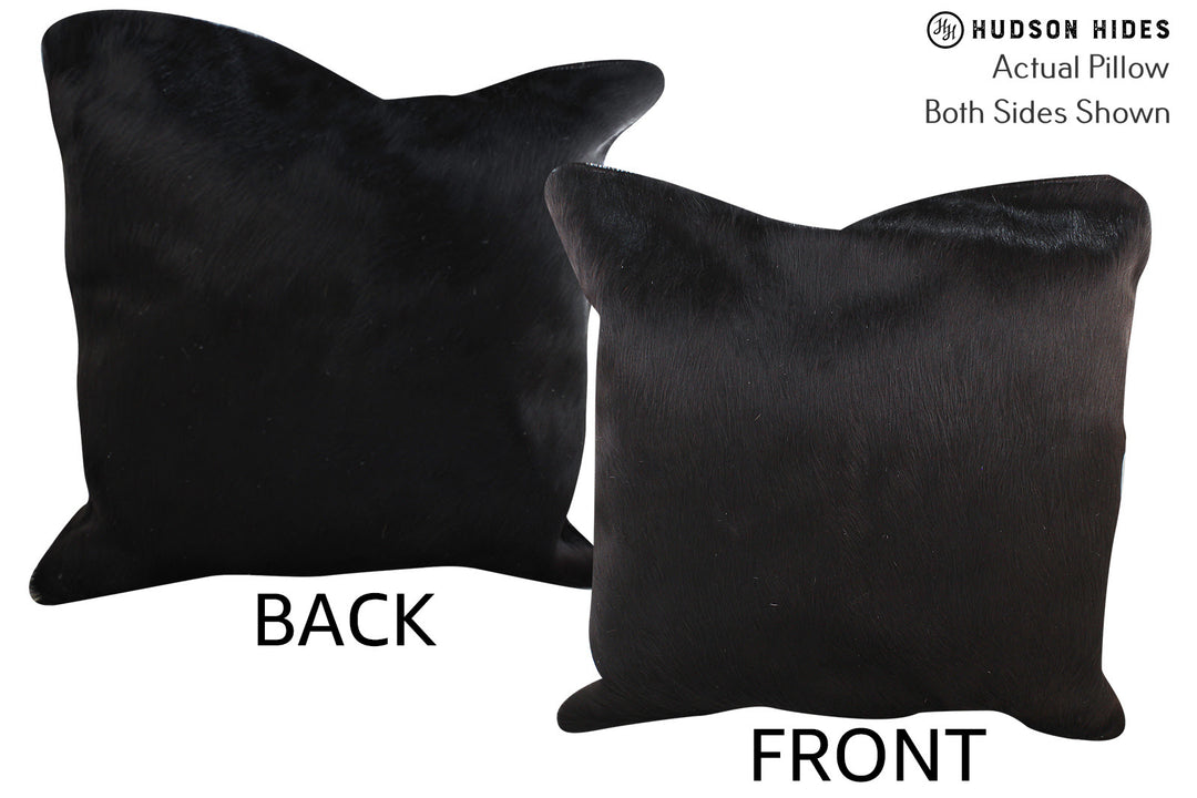 Solid Black Pillow 20"x20"#76616 by Hudson Hides