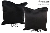 Solid Black 20"x20" Brazilian Cowhide Pillow #76616 by Hudson Hides