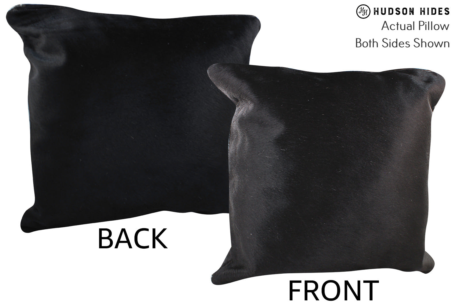 Solid Black Cowhide Pillow #76631