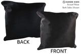 Solid Black 20"x20" Brazilian Cowhide Pillow #76631 by Hudson Hides