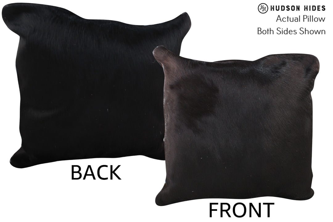 Solid Black Pillow 20"x20"#76642 by Hudson Hides
