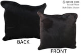Solid Black 20"x20" Brazilian Cowhide Pillow #76642 by Hudson Hides