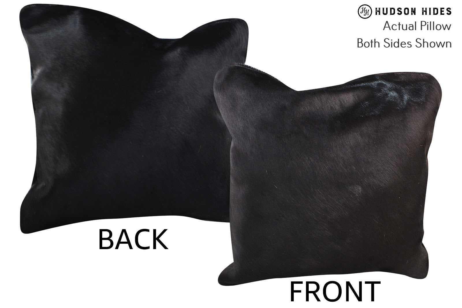 Solid Black Cowhide Pillow #76648