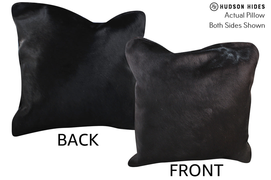 Solid Black Pillow 20"x20"#76648 by Hudson Hides