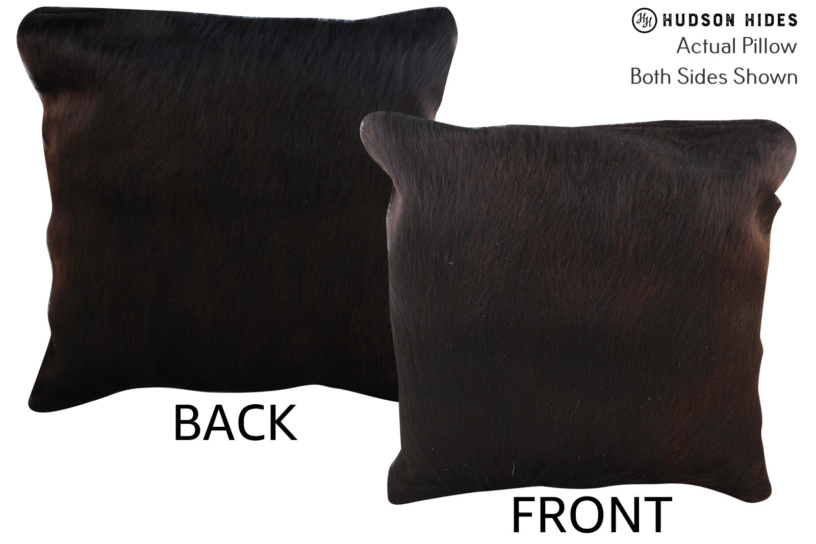 Solid Black Cowhide Pillow #76654