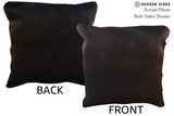 Solid Black 20"x20" Brazilian Cowhide Pillow #76654 by Hudson Hides