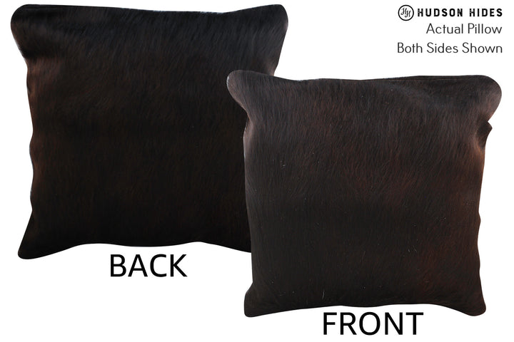 Solid Black 20"x20" Brazilian Cowhide Pillow #76654 by Hudson Hides