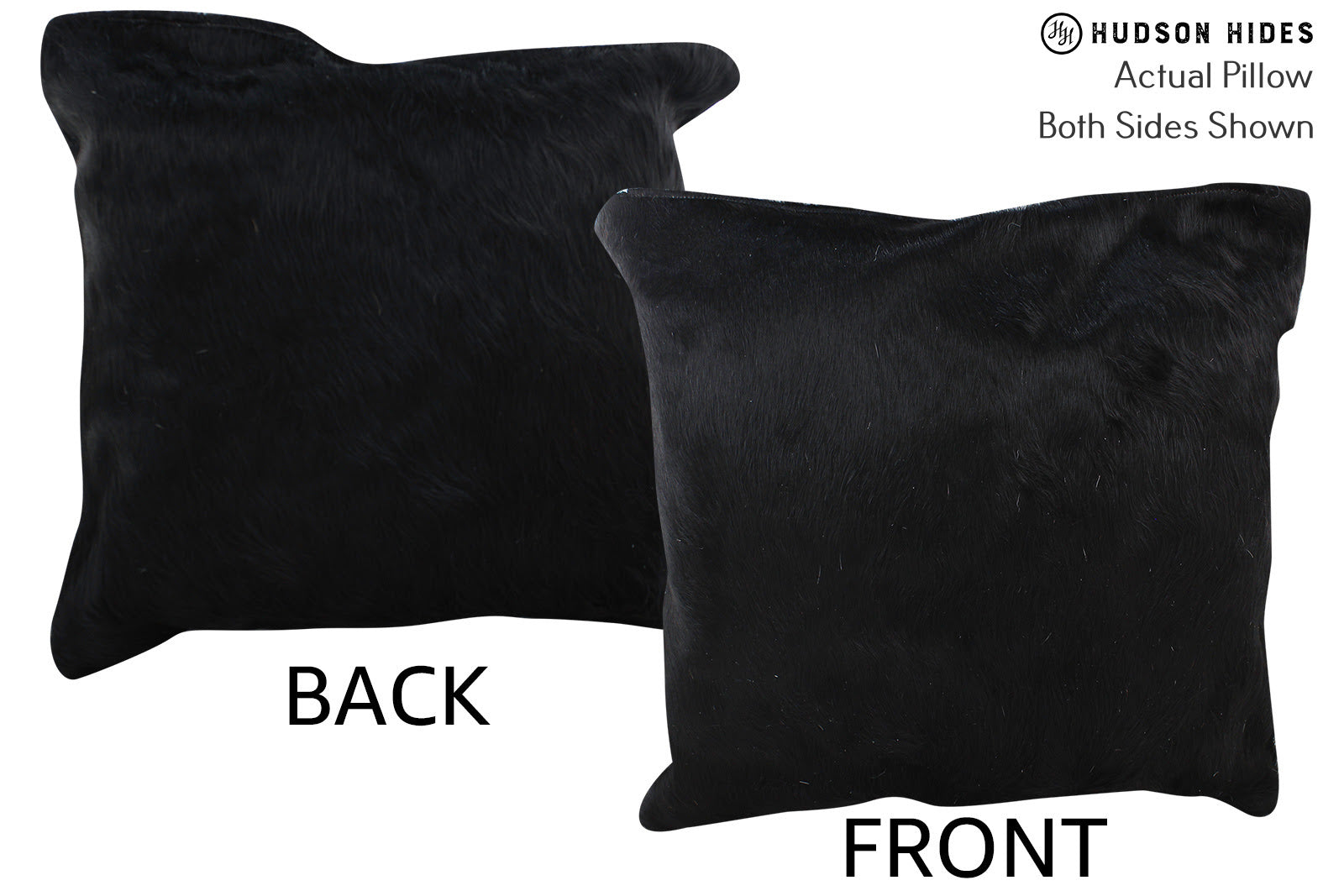 Solid Black Cowhide Pillow #76660