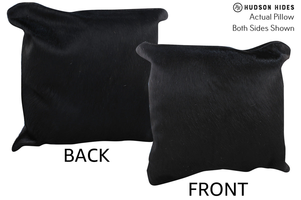 Solid Black Cowhide Pillow #76665