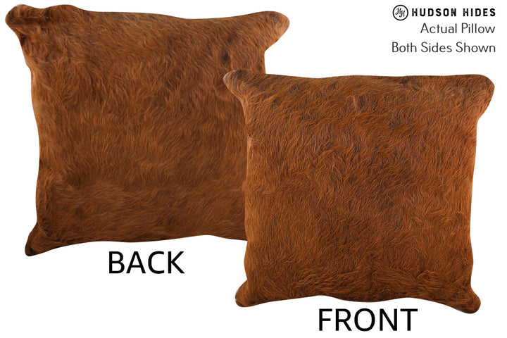 Solid Brown 20"x20" Brazilian Cowhide Pillow #76666 by Hudson Hides