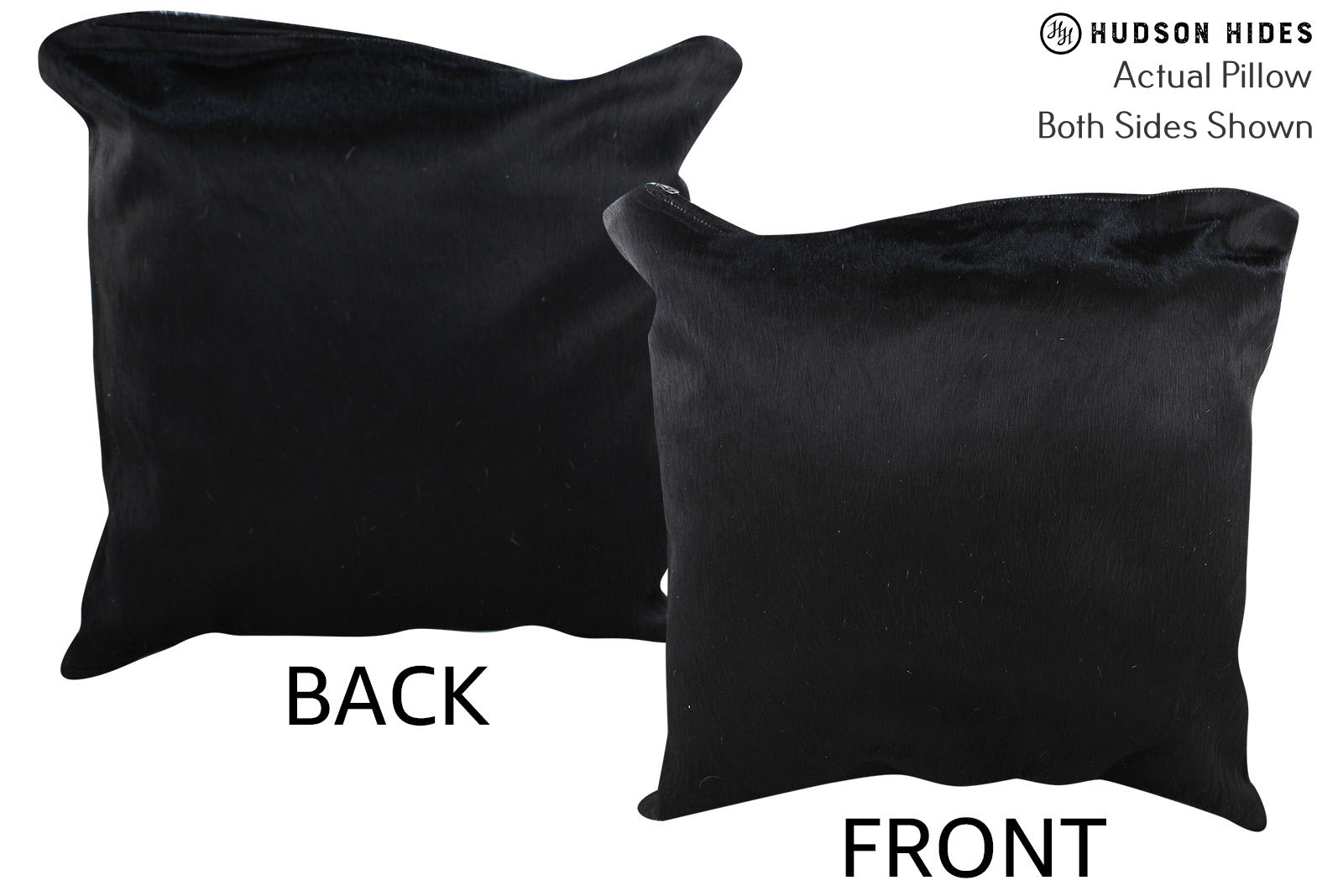 Solid Black Cowhide Pillow #76668