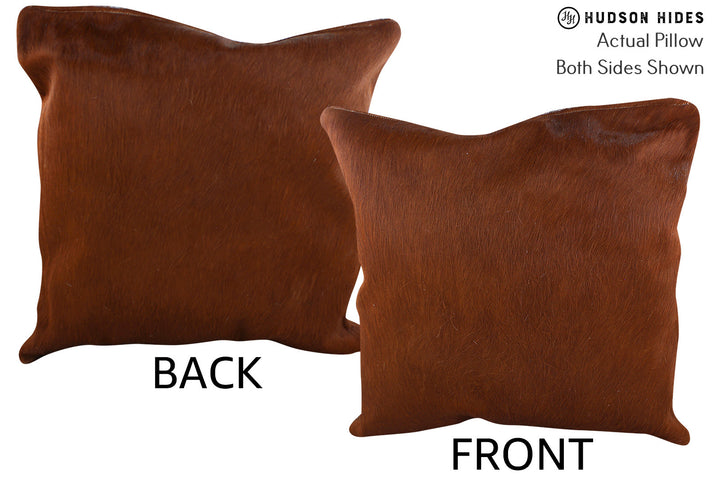 Solid Brown 20"x20" Brazilian Cowhide Pillow #76670 by Hudson Hides