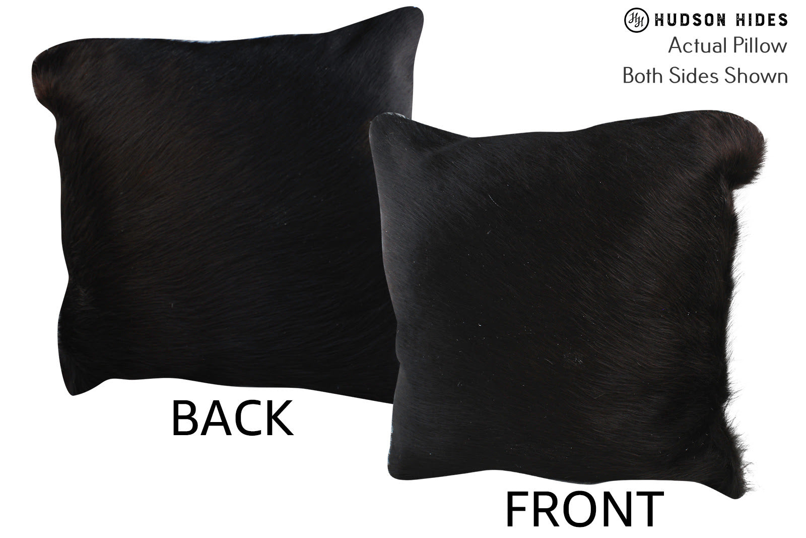 Solid Black Cowhide Pillow #76682