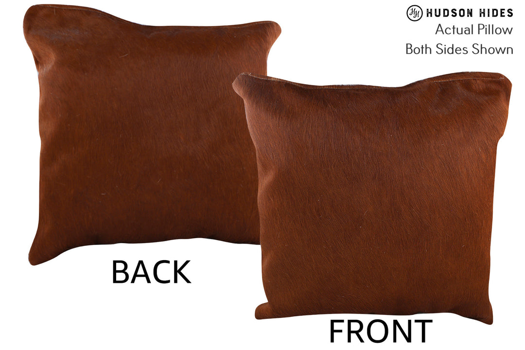Solid Brown Pillow 20"x20"#76684 by Hudson Hides