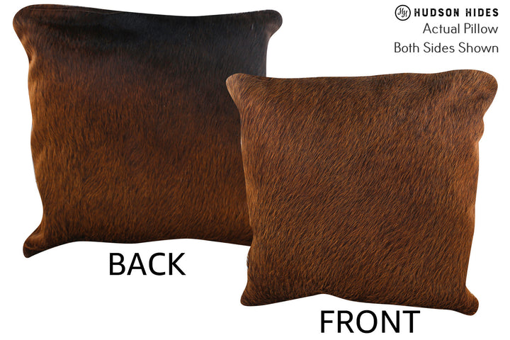 Solid Brown 20"x20" Brazilian Cowhide Pillow #76689 by Hudson Hides