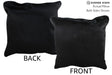 Solid Black 20"x20" Brazilian Cowhide Pillow #76692 by Hudson Hides