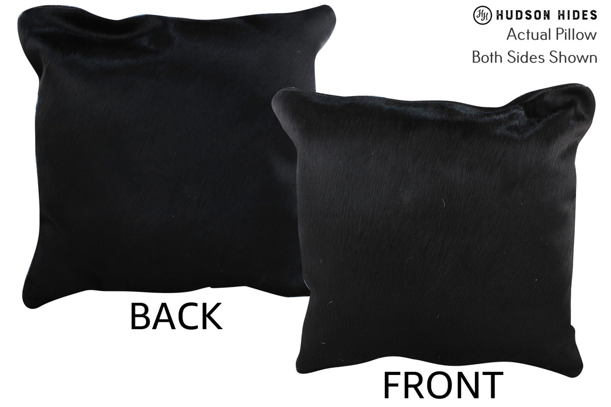 Solid Black Cowhide Pillow #76692