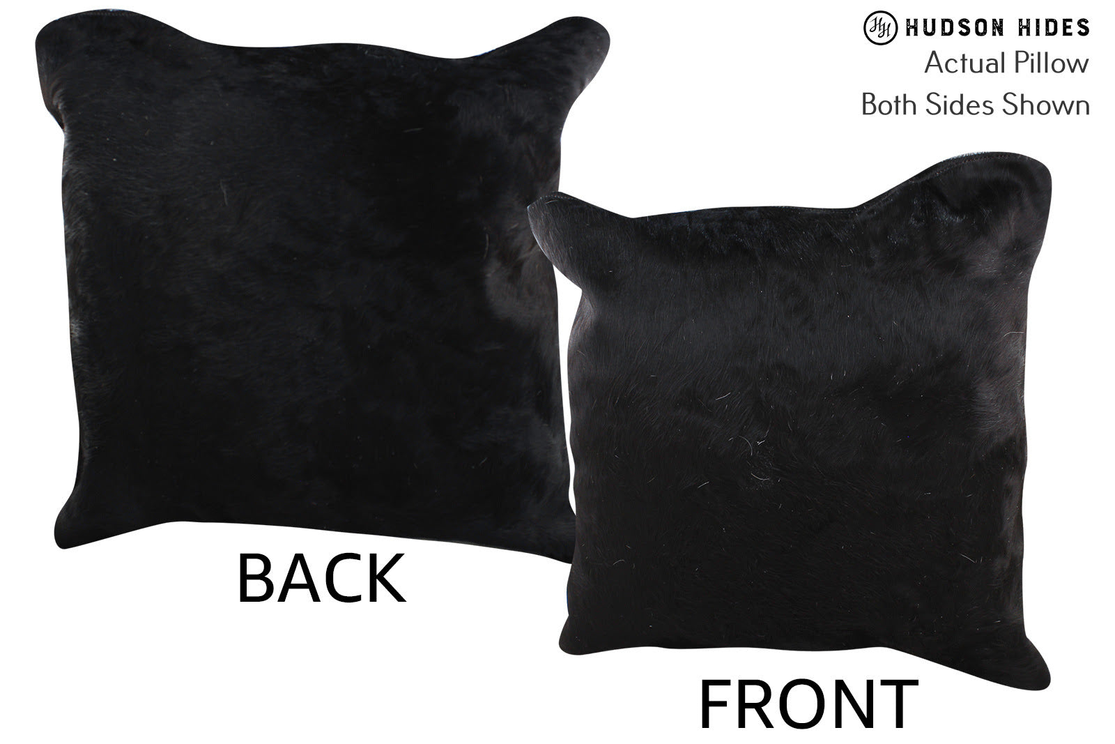 Solid Black Cowhide Pillow #76712