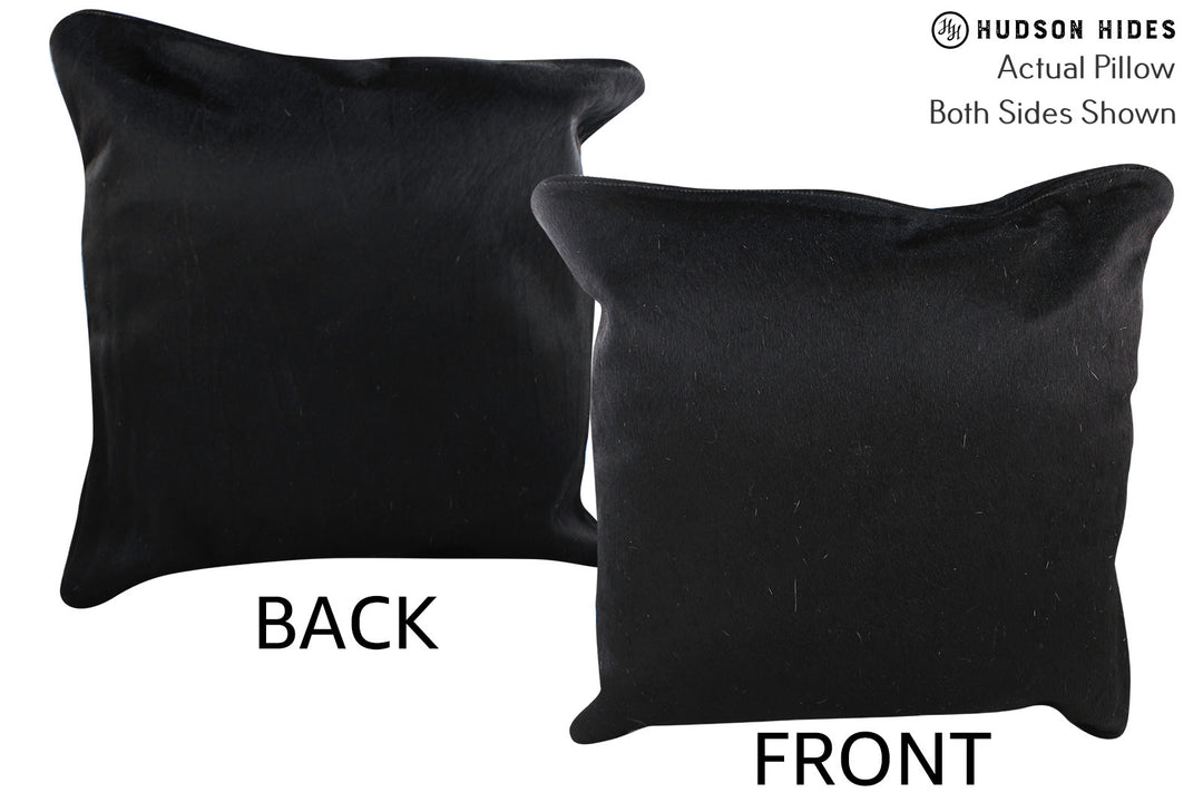 Solid Black Pillow 20"x20"#76718 by Hudson Hides