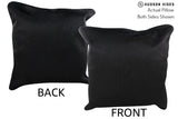 Solid Black 20"x20" Brazilian Cowhide Pillow #76718 by Hudson Hides