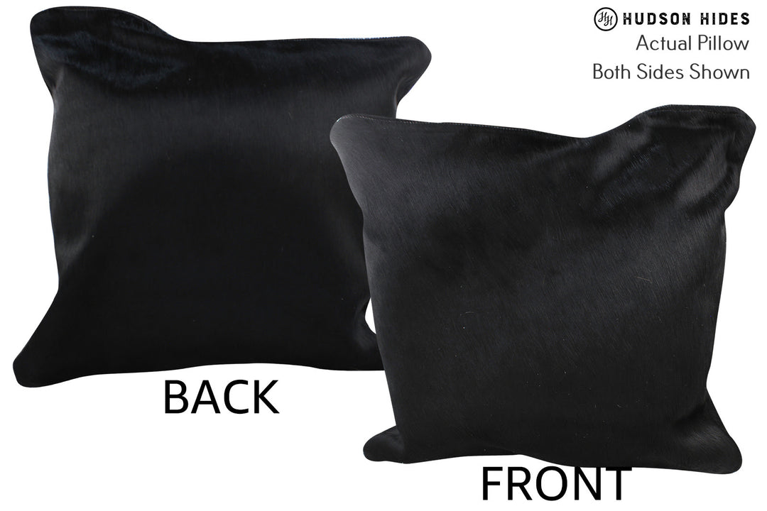 Solid Black Pillow 20"x20"#76744 by Hudson Hides