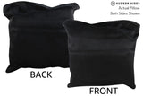 Solid Black 20"x20" Brazilian Cowhide Pillow #76752 by Hudson Hides