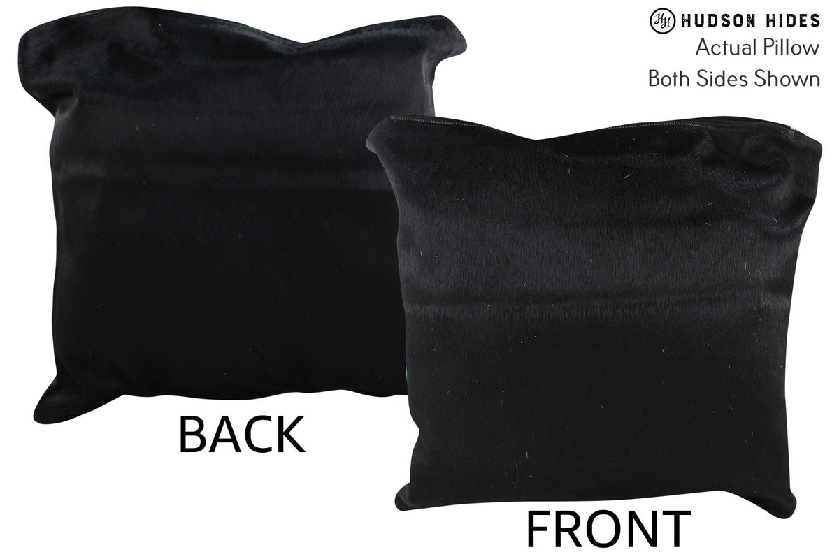 Solid Black Cowhide Pillow #76752