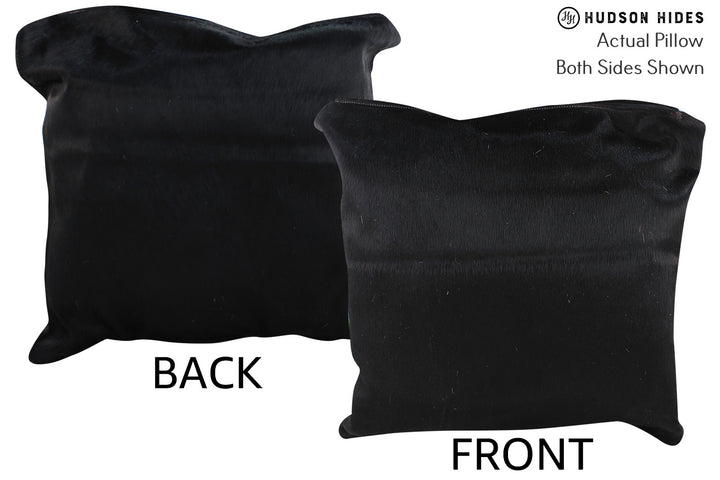 Solid Black 20"x20" Brazilian Cowhide Pillow #76752 by Hudson Hides