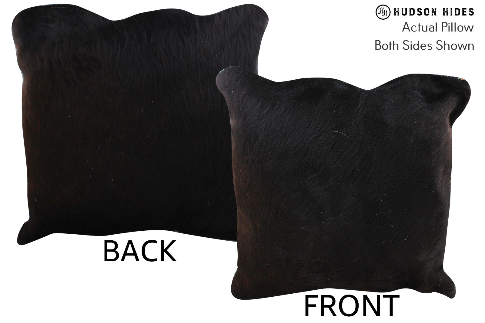 Solid Black Cowhide Pillow #76753