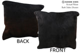 Solid Black 20"x20" Brazilian Cowhide Pillow #76755 by Hudson Hides