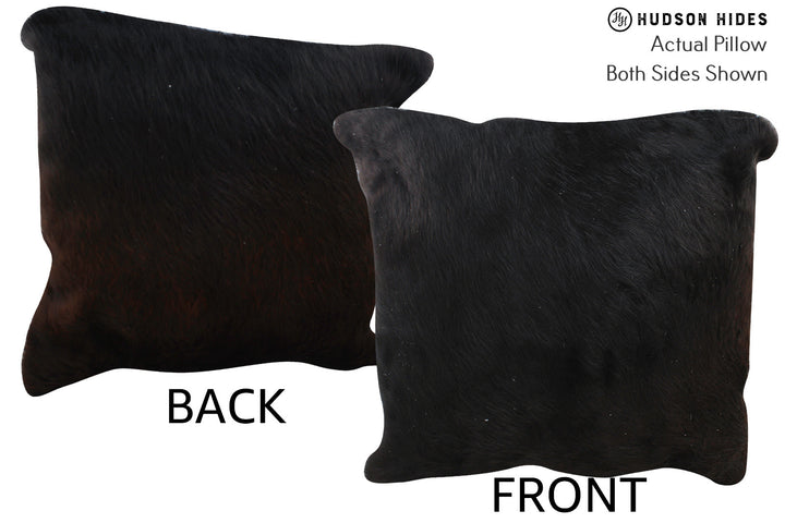 Solid Black 20"x20" Brazilian Cowhide Pillow #76755 by Hudson Hides