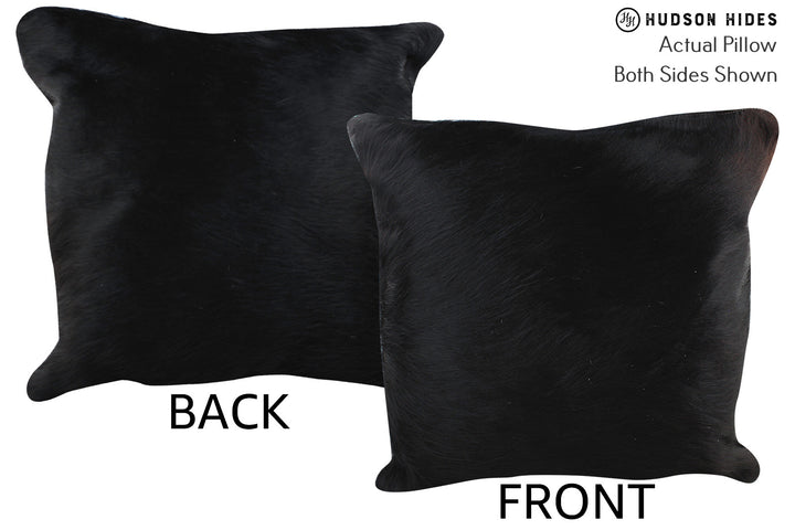 Solid Black 20"x20" Brazilian Cowhide Pillow #76757 by Hudson Hides