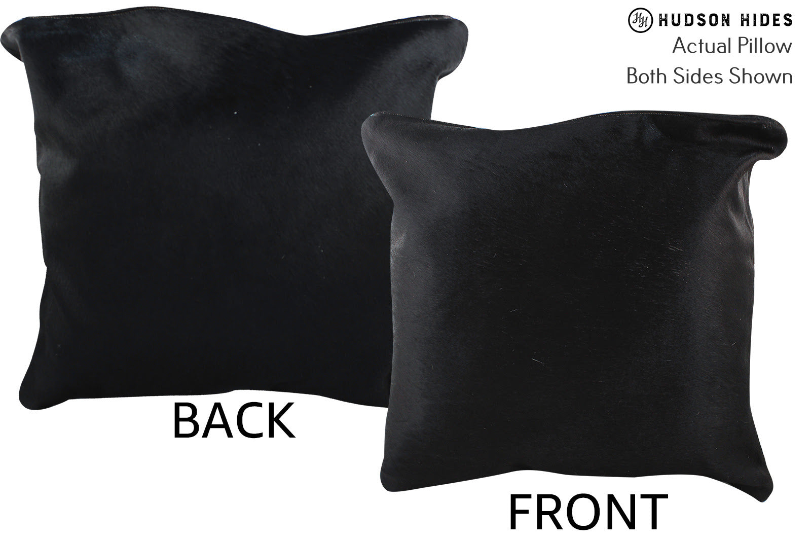 Solid Black Cowhide Pillow #76760