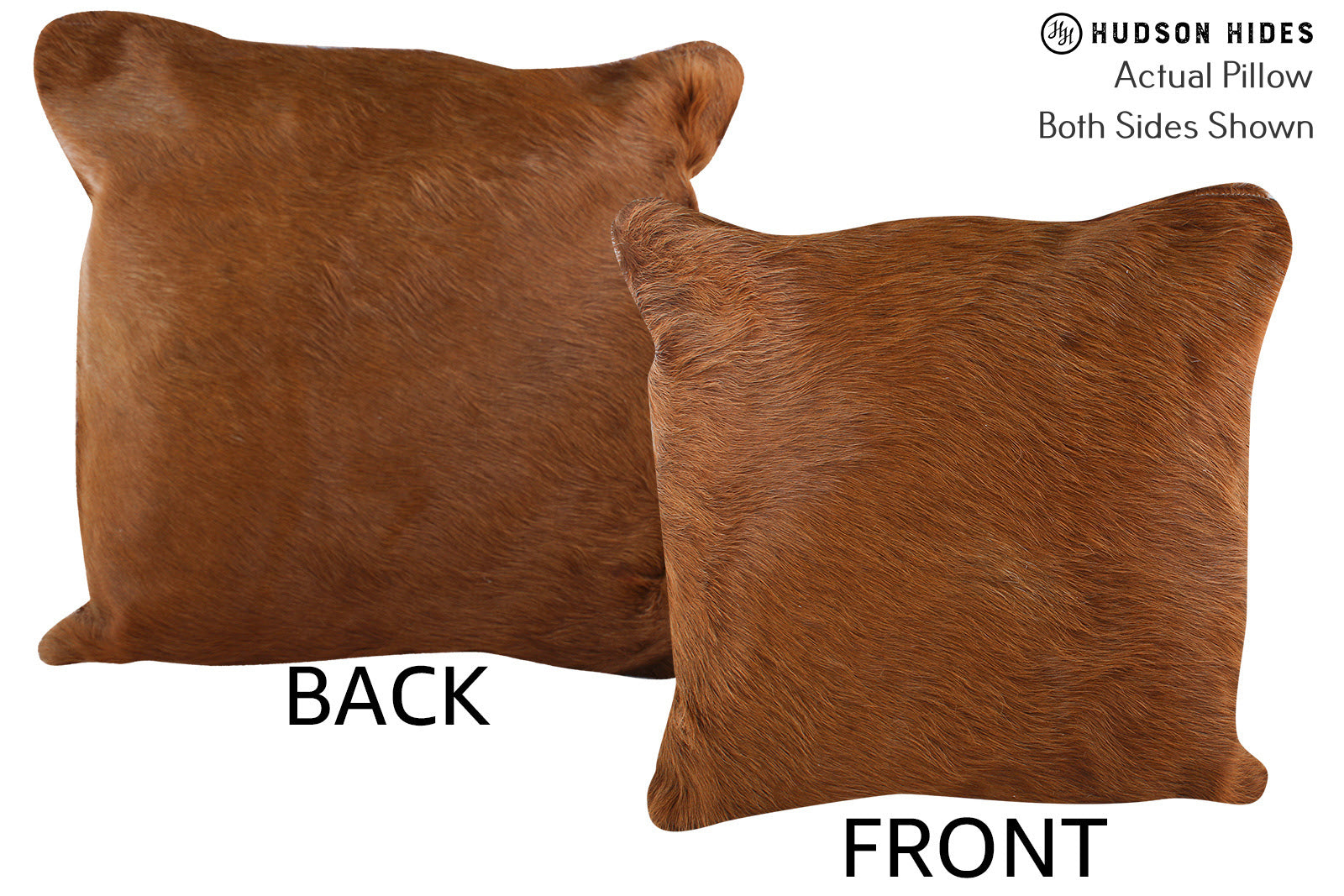 Solid Brown Cowhide Pillow #76763