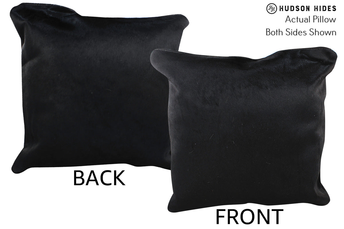 Solid Black Cowhide Pillow #76764